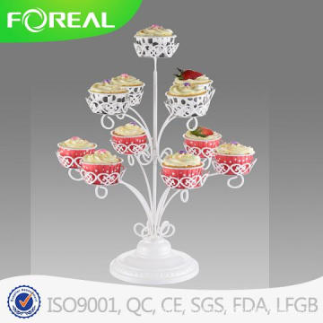 White Color Metal Wire 3-Tiers 11PCS Cupcake Holder